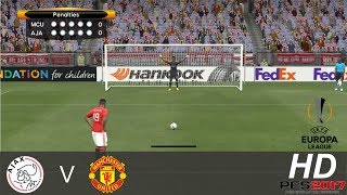 PES 2017 - AJAX VS MANCHESTER UNITED - Europa League Final Penalty Shootout Gameplay