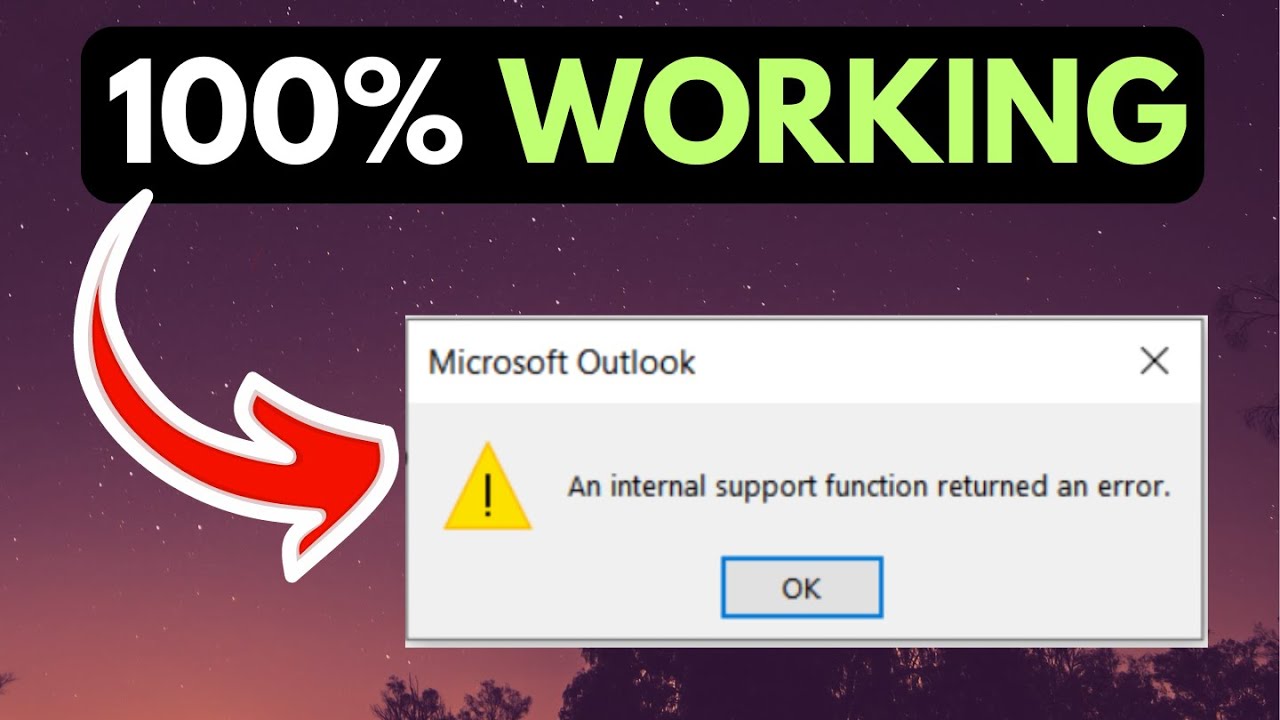 An Internal Support Function Returned An Error in Microsoft Outlook on ...