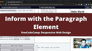 Inform with the Paragraph Element (Basic HTML and HTML5) freeCodeCamp Tutorial
