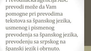 Abc Prevodi -- Prevodilac I Sudski Tumac Za Španski Jezik