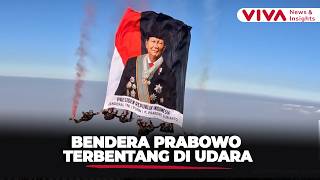 Kopassus Paratrooper Action Carrying Indonesian Independence Day Flag and Prabowo's Photo