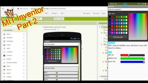 MIT App Inventor 2 How to use Dynamic Color - Color picker part2