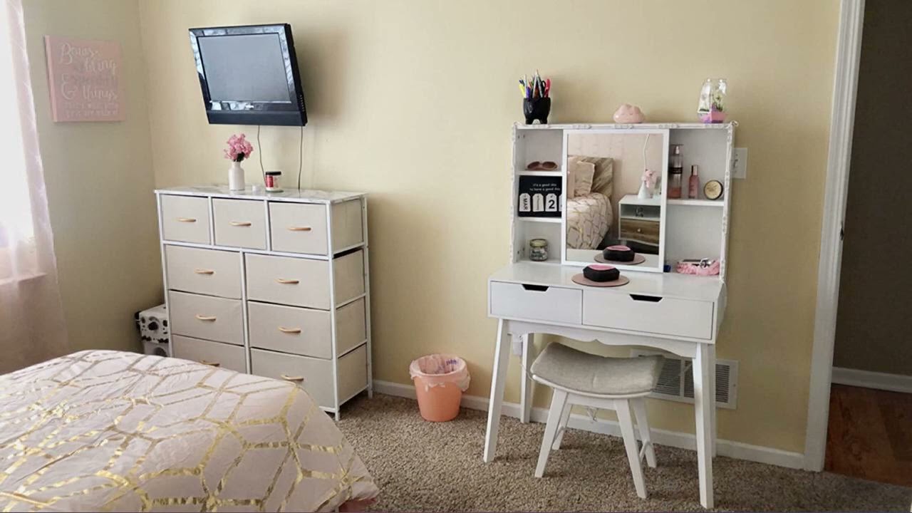 URFORESTIC Vanity Stool, Modern Makeup Dressing Stool with Concave Seat review