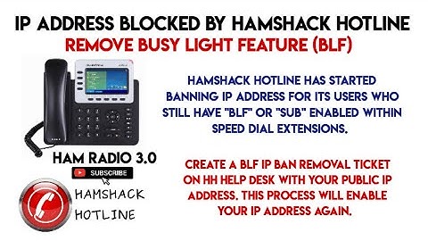 Blocked By Hamshack Hotline: Turn Off Busy Light Feature "BLF" & "Sub" From Speed Dials