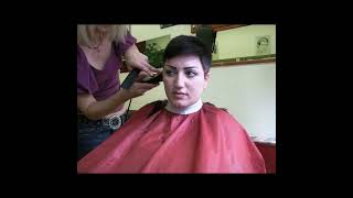 Bussines man forced to his wife to headshave//headshave buzz cuts head shave bald cuts ideas