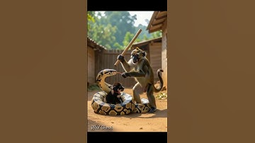 Monkey Saves Puppy from Deadly Python Attack!