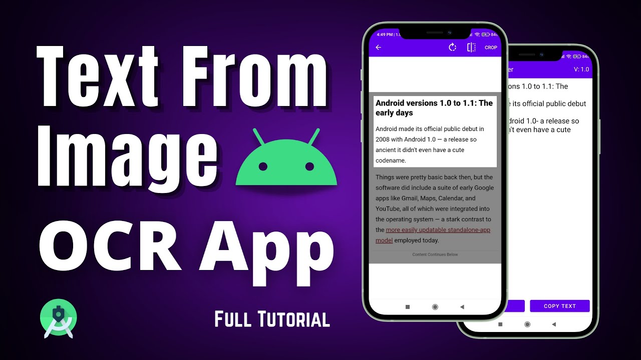 Make a Text Scanner App | OCR App | Full Tutorial | Android Development -  YouTube