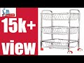 Hard ross fruit and vegetable trolley 3 step stainless steel kitchen trolley unboxing