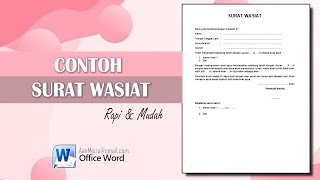 CONTOH SURAT WASIAT
