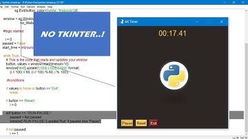 | How to create GUI timer using python [ No tkinter ] | AK |