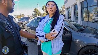 Karen Fraudulently Buys $101,000 Tesla at Dealership | Karens Getting Arrested By Police