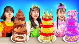 Poor Vs Rich Vs Giga Rich Cake Decorating Challenge | Baby Doll And Mike