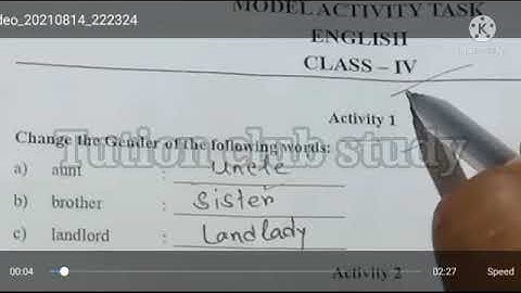 #class four model Activities Task|English model Activities Task August 2021