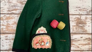 #roxysjournalofstitchery - Vol 10, Prompt 2, Pocket Embellishment On Little Girl’s Jacket