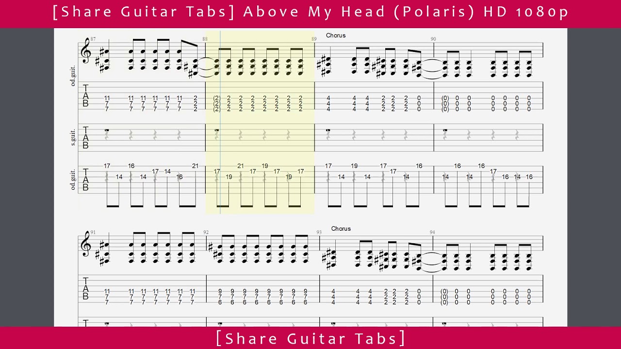 [Share Guitar Tabs] Above My Head (Polaris) HD 1080p YouTube