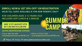 Summer Camp After School Program 6 Years 12 Years In Plano Frisco Alpha Montessori School Tx
