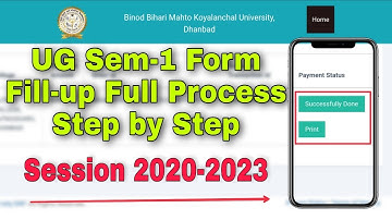 [ Hindi ] UG SEM - 1 Form Fillup Process Step by Step (Session 2020-2023) | BBMKU | DHANBAD | VSZ