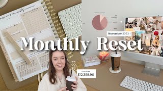 NOVEMBER MONTHLY RESET | goal setting, budget with me, income vs expenses + emergency fund 💰