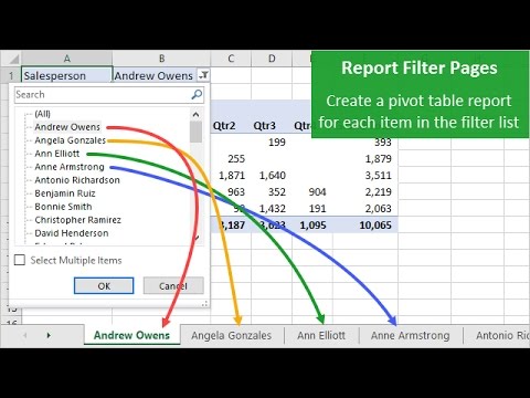 Create Multiple Pivot Table Reports with Show Report Filter Pages - YouTube