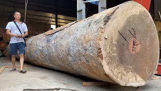 Sawmill Wood Skill - Dangerous Biggest Wood Sawmill Cutting Hundreds Years Old Tree