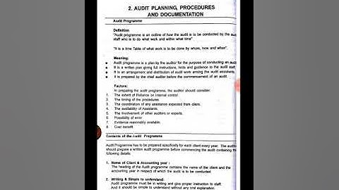 Auditing - Sybcom/ty/baf/topics:Audit programme meaning,contents,Advantage &disavantage, precaution