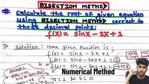 Bisection method || Bisection method in hindi ||Numerical methods || TU,PoU,PU,CBSE,JEE ||Arya
