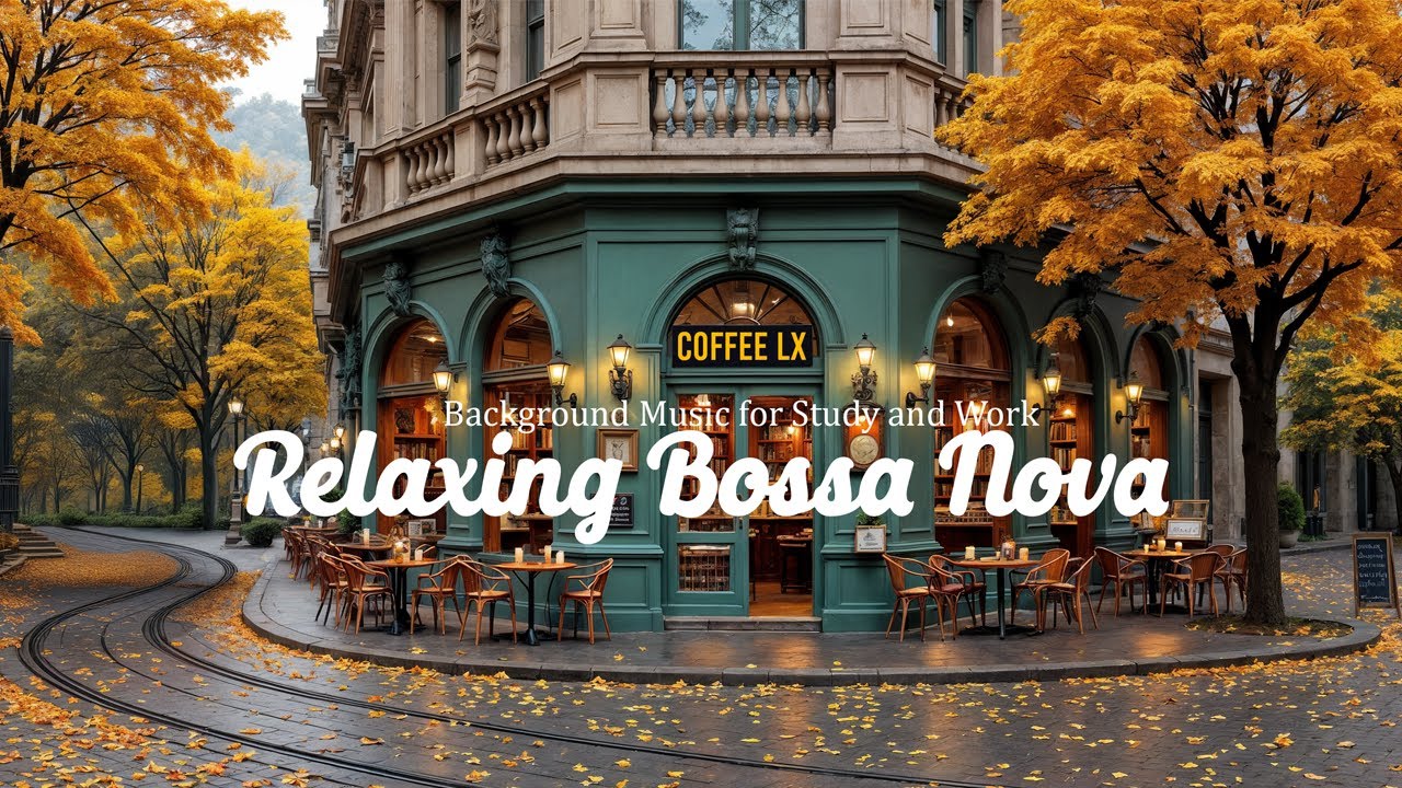 Outdoor Cafe Ambience with Gentle Smooth Jazz Coffee Shop Music for Calm Focus & Reading