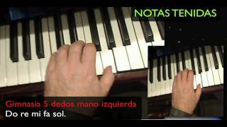 Video thumbnail of "Aprendo piano. 5 notas. Do , re, mi , fa, sol"