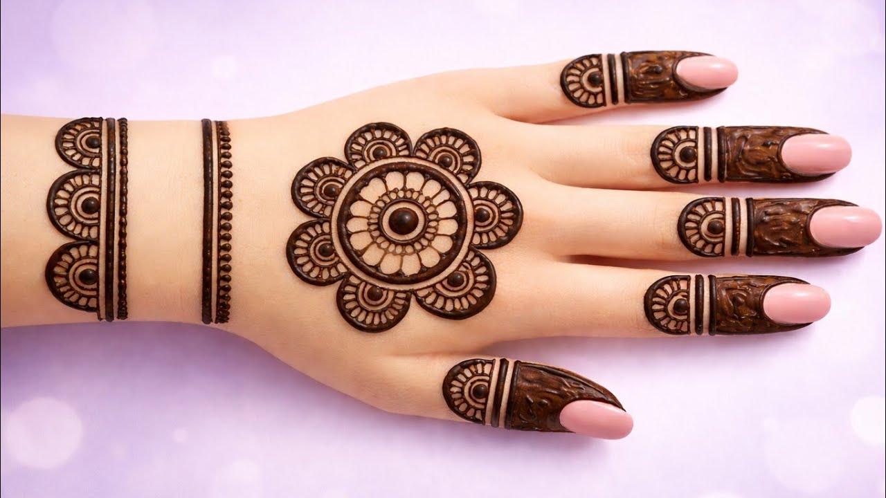 Stylish Gol Tikki Mehndi Design || back hand mehndi design for beginners || mehndi design || 