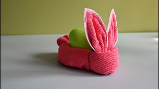 How to make TOWEL BUNNY, a simple washcloth bunny gift (towel animal), the idea for Easter Creation