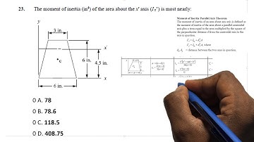 Part 23 - Fe Exam review: Statics 6 AREA - Moment of Inertia MOI