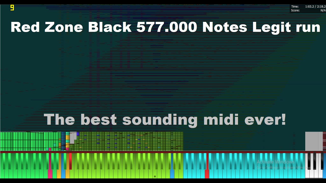 [Black MIDI] Red Zone Black 577,000 Notes Legit run YouTube