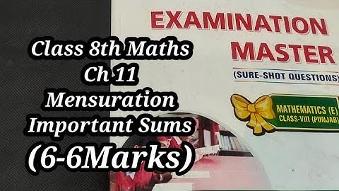 Class 8th Maths Ch 11 (Mensuration) important sums (6-6 marks) PSEB CBSE NCERT 👍 Subscribe 👍 like