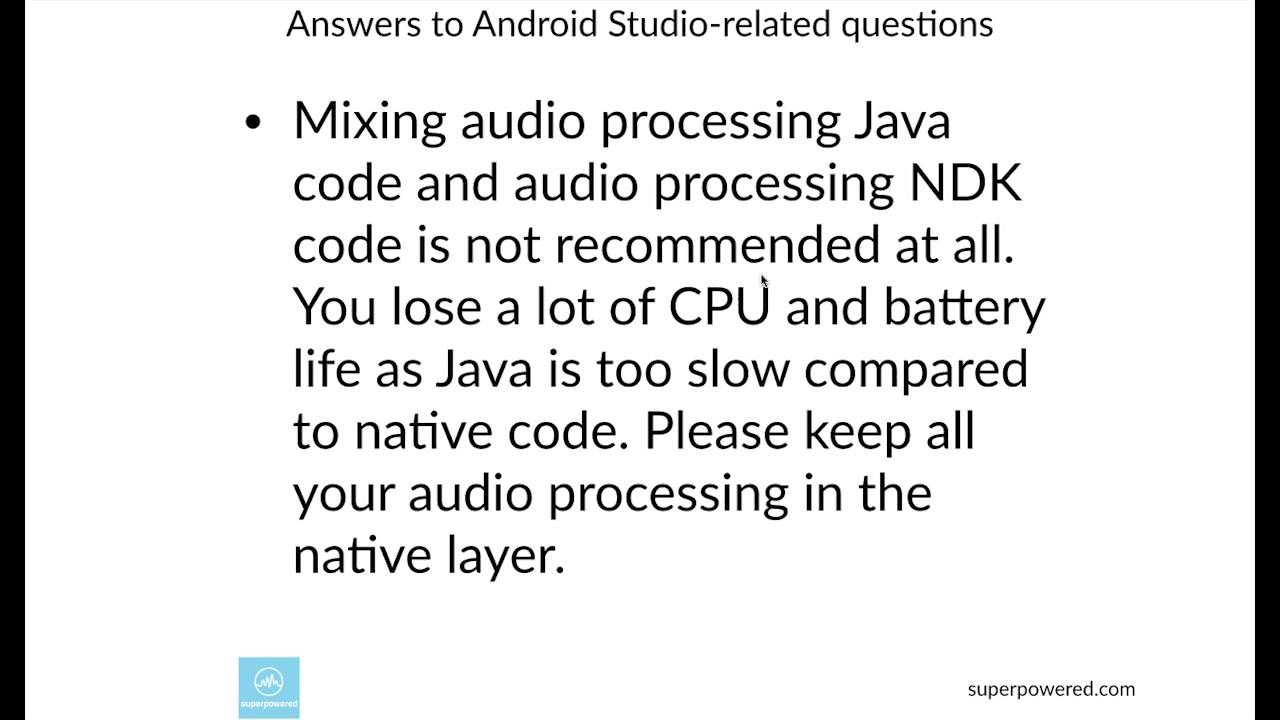 Mixing Java code and native audio code in Android NDK? - YouTube