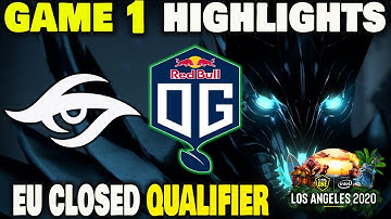 SECRET VS OG.SEED GAME 1 ESL One Los Angeles 2020 EU Closed Qualifier
