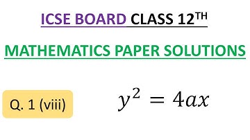 Solution to Q1(viii) of Mathematics Paper of ISC Class 12th Board Exam 2020 held on 11 Mar 2020