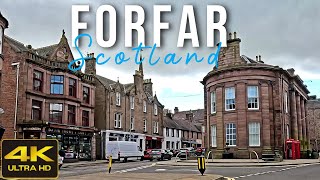 Forfar Scotland Walking Tour 4K 60fps, April 2024