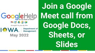 Join a Google Meet call from Google Docs, Sheets, or Slides screenshot 1