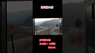 新阿蘇大橋（JR豊肥本線　赤水駅⇒立野駅　2024.01撮影）