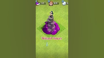 Coc Wizard Tower Level 1 to max.     #clashofclans #coc #gaming #coceditz