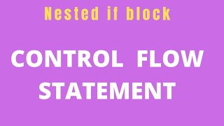 Nested if block | Control Flow Statement