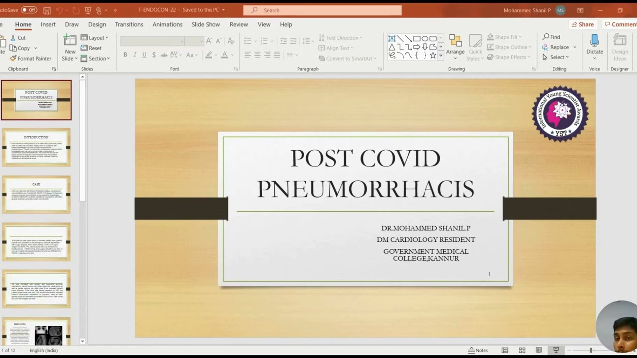 Dr. Mohammed Shanil.P, Government Medical College, Kannur, India, Young Scientist Award