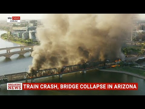 Major train crash and bridge collapse in Arizona
