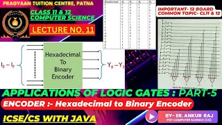 ENCODER-HEXADECIMAL TO BINARYENCODER-APPLICATION OF LOGICGATE-CLASS-11-12 ICSE 12BOARD CS-HINDI-BPSC