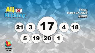Wisconsin Lottery Midday Draw 03/27/2026