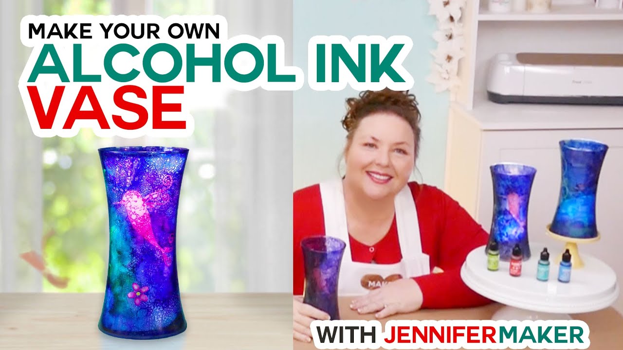 DIY Stunning Glass Vase Made With Alcohol Ink and Stencils! YouTube