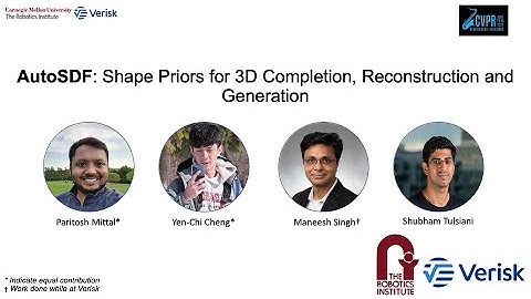 CVPR 2022 AutoSDF: Shape Priors for 3D Completion, Reconstruction, and Generation.