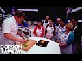 Gordon ramsay demonstrates how to dice julienne  baton peppers