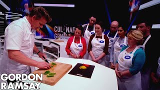 Gordon Ramsay Demonstrates How to Dice, Julienne \& Baton Peppers