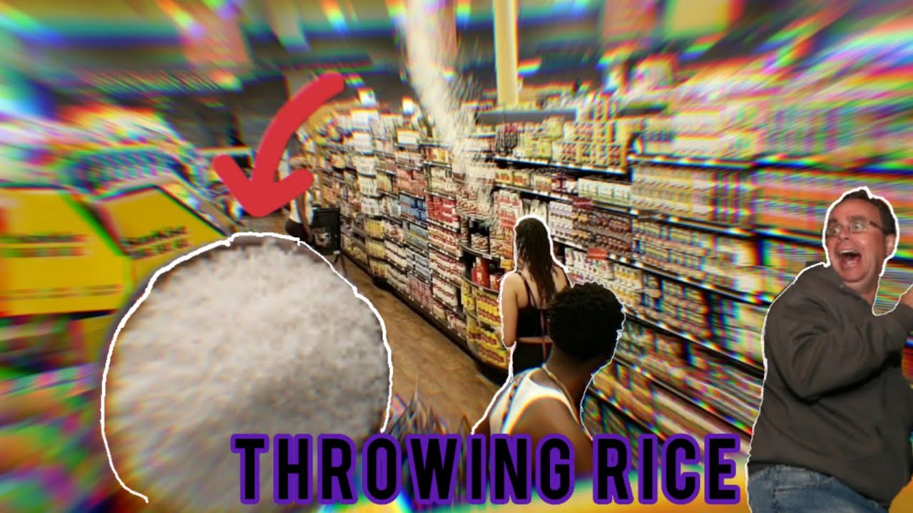Throwing rice at strangers prank !!! - YouTube